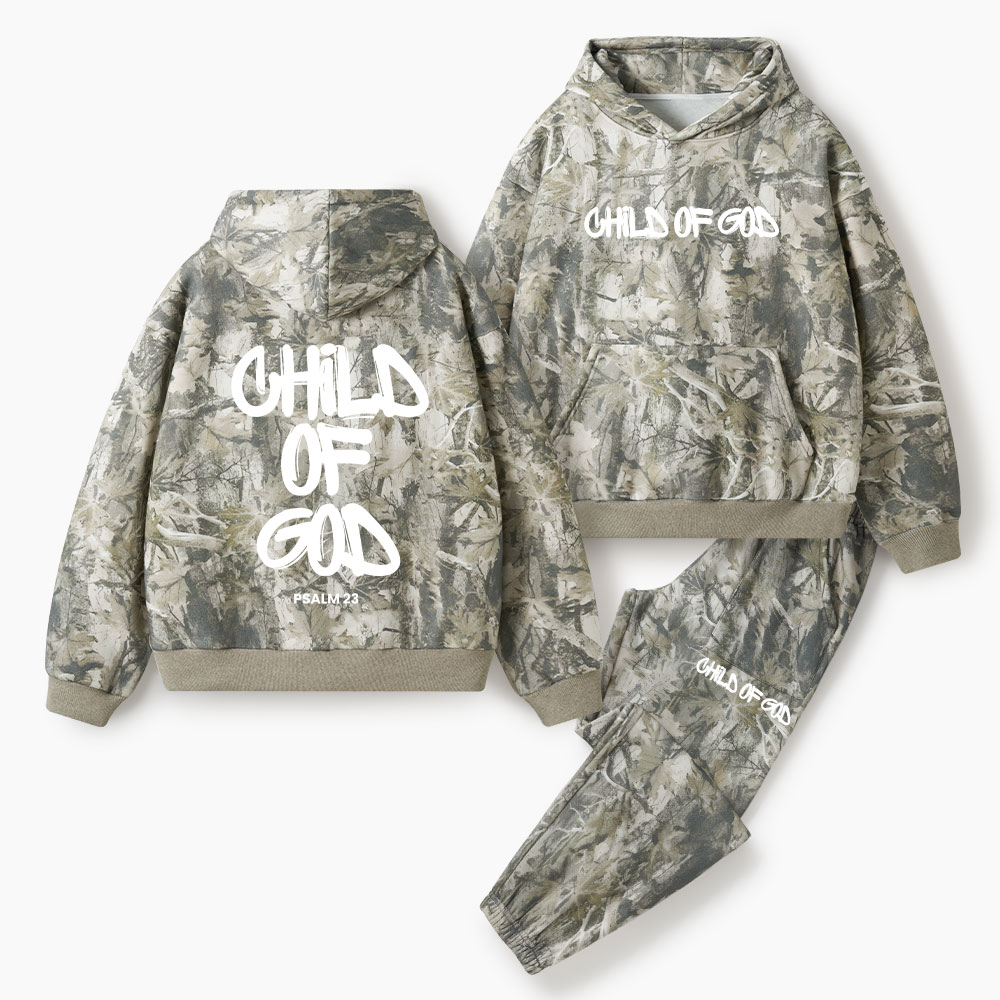 Child Of God Christian Camo Fleece Hoodie Set