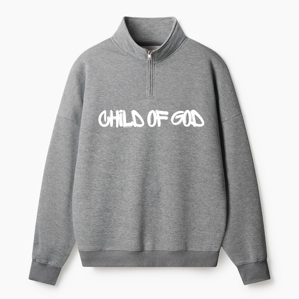 Child Of God Christian Half Zip Fleece Sweatshirt 