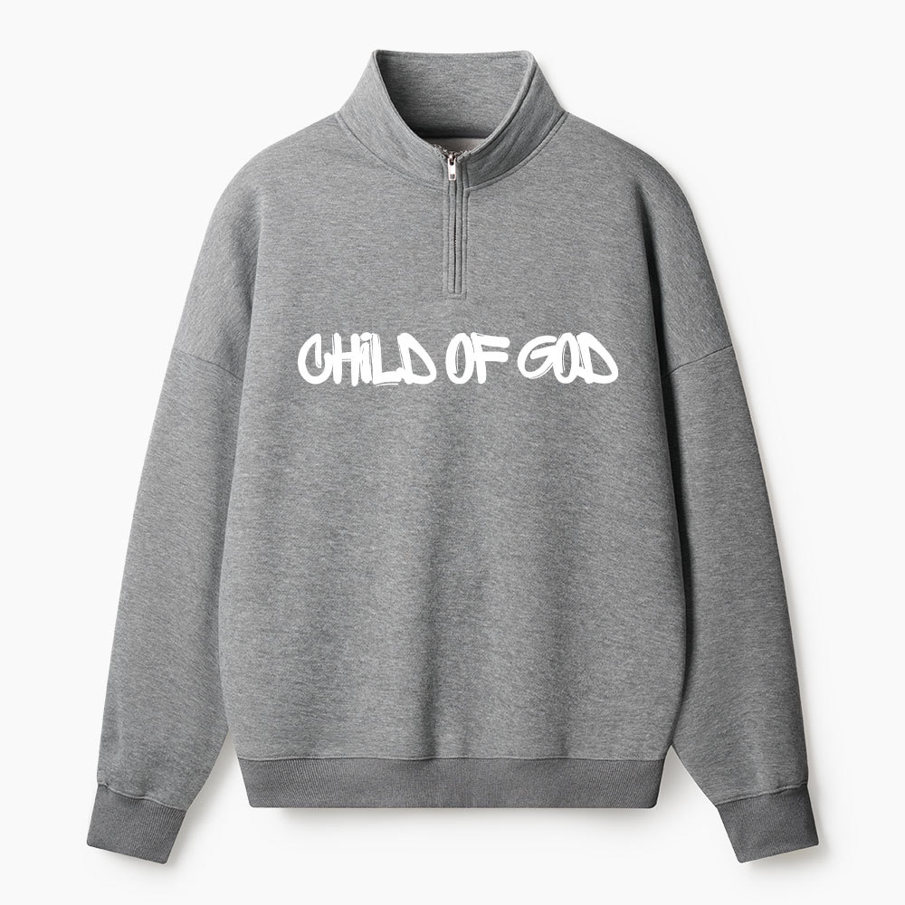 Child Of God Christian Half Zip Fleece Sweatshirt 