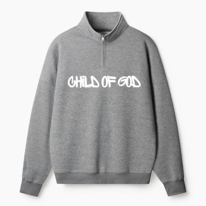 Child Of God Christian Half Zip Fleece Sweatshirt 