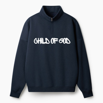 Child Of God Christian Half Zip Fleece Sweatshirt 