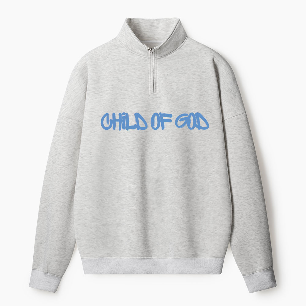 Child Of God Christian Half Zip Fleece Sweatshirt 
