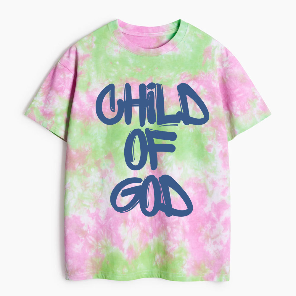Child Of God Christian Heavy Cotton Tie Dye T-Shirt