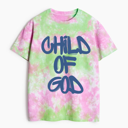 Child Of God Christian Heavy Cotton Tie Dye T-Shirt