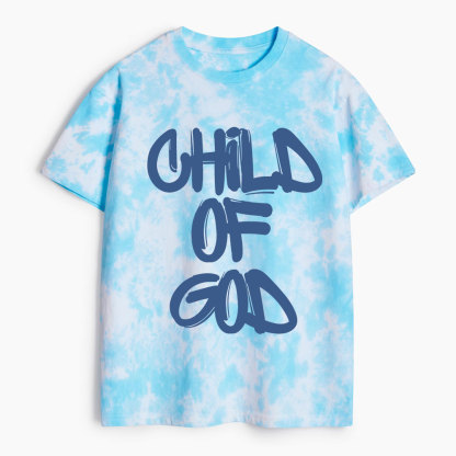 Child Of God Christian Heavy Cotton Tie Dye T-Shirt