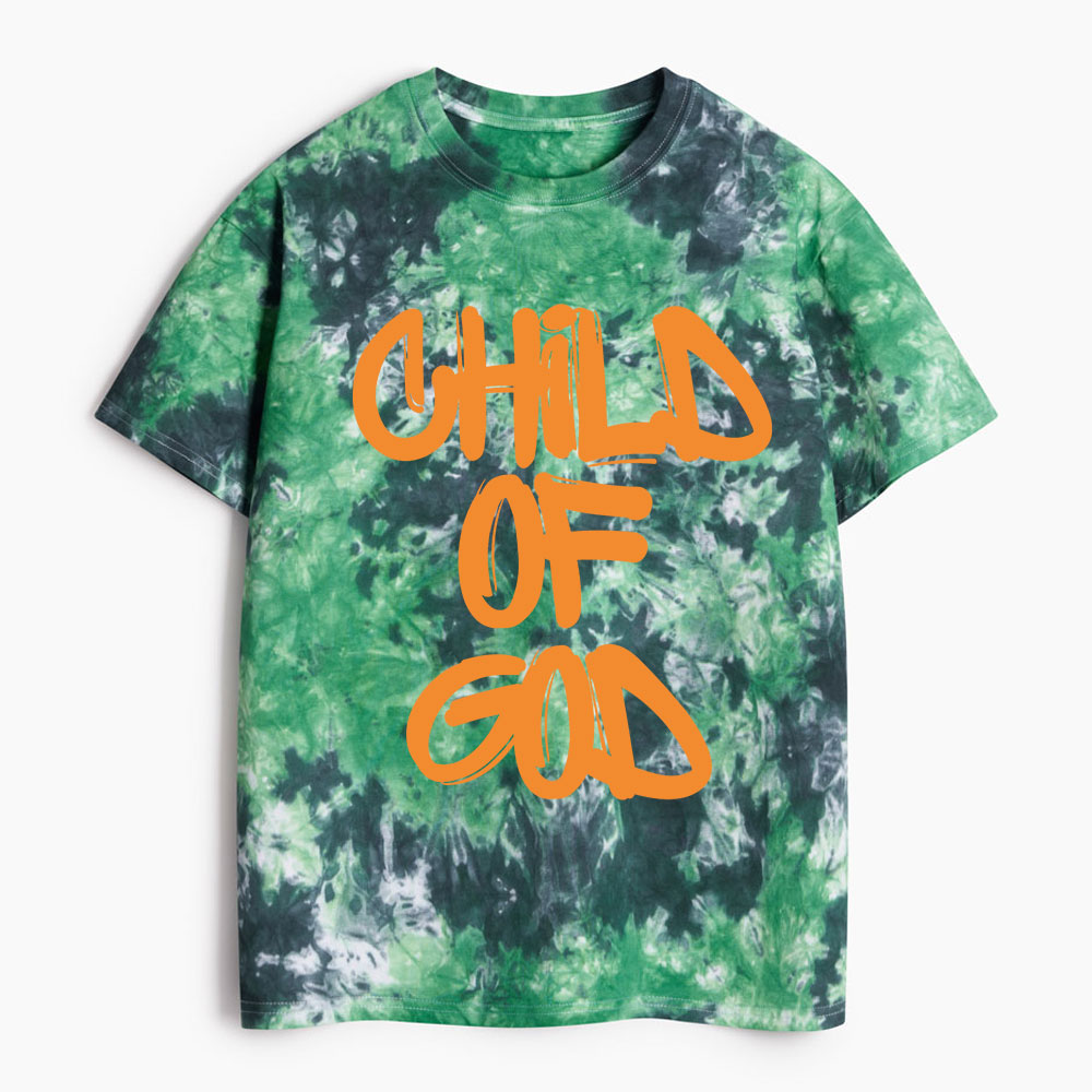 Child Of God Christian Heavy Cotton Tie Dye T-Shirt
