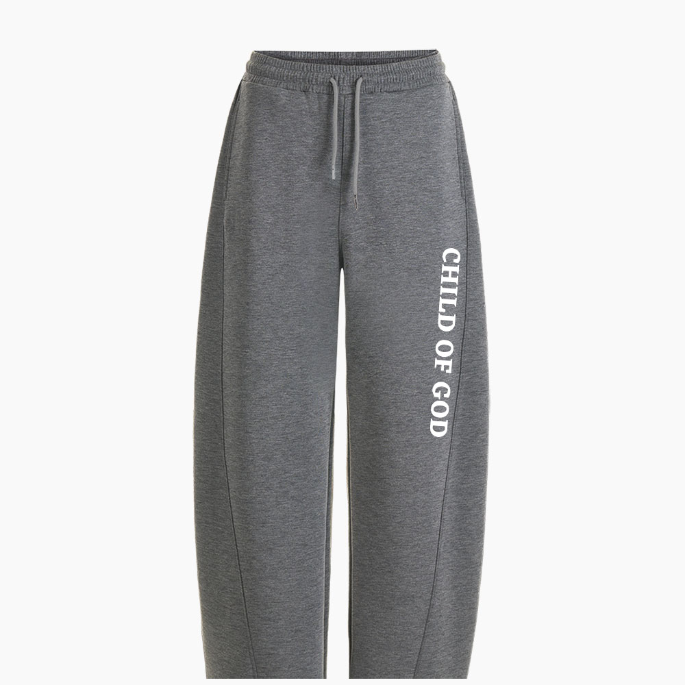 Child Of God Christian Minimalist Knit Barrel Sweatpants