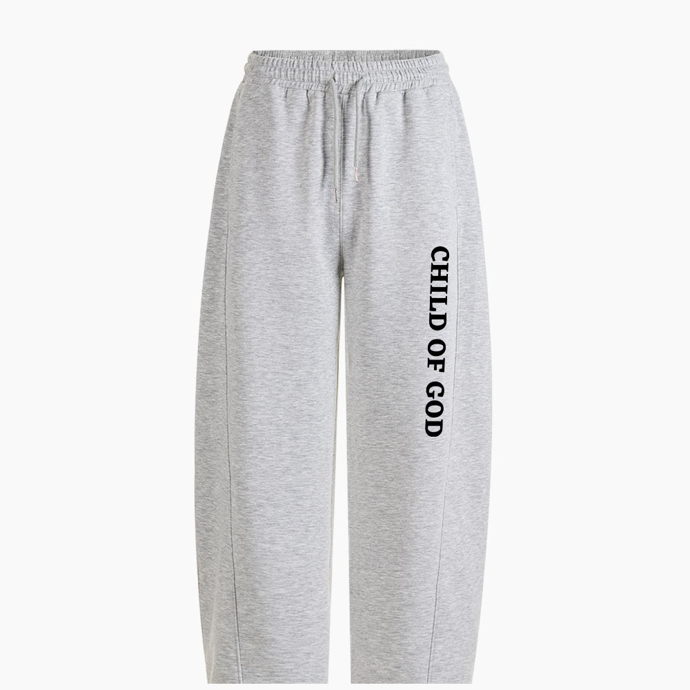 Child Of God Christian Minimalist Knit Barrel Sweatpants