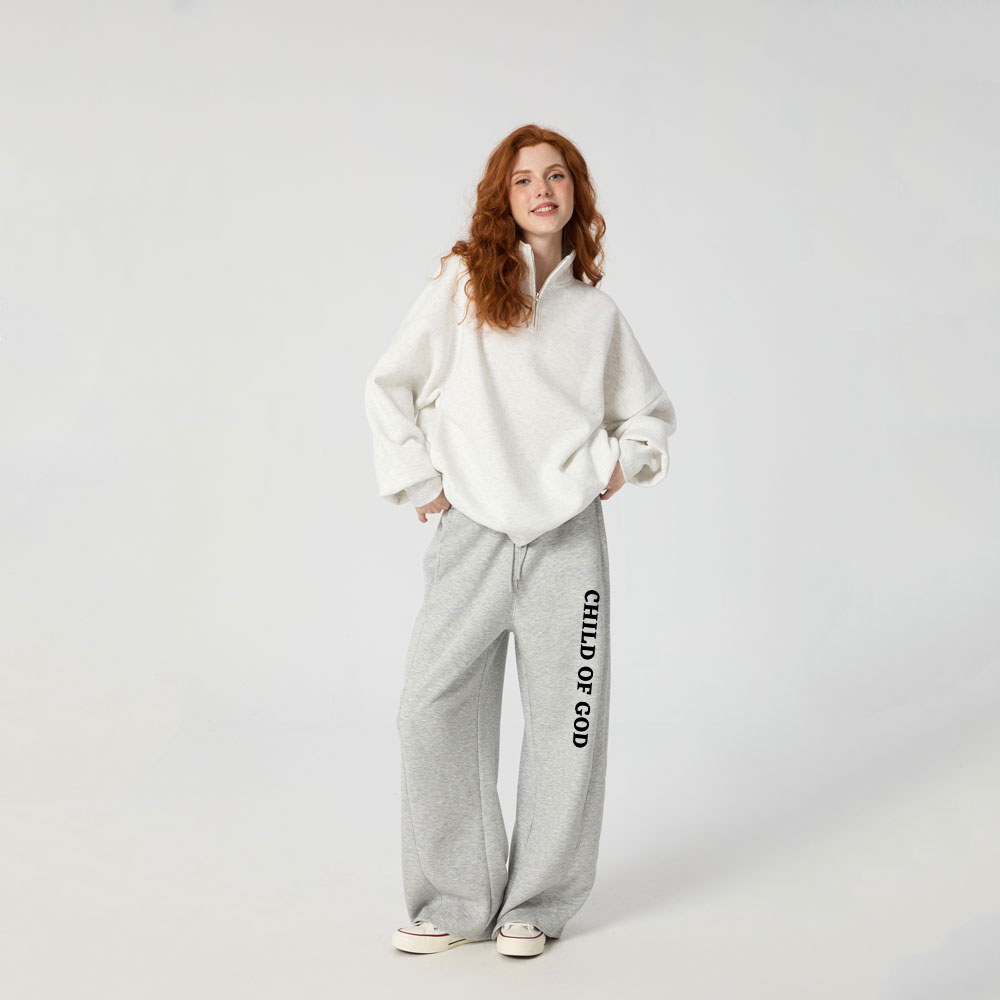 Child Of God Christian Minimalist Knit Barrel Sweatpants