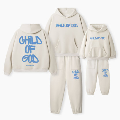 Child Of God Christian Premium Matching Fleece Hoodie Set
