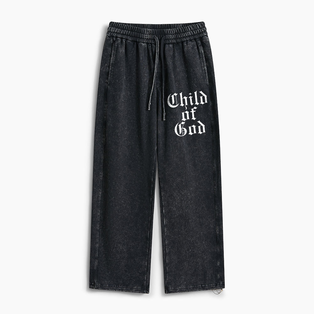 Child Of God Christian Washed Sweatpants