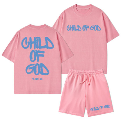 Child Of God Christian Washed T-Shirt & Shorts