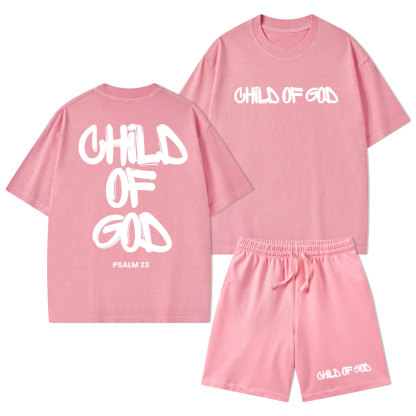 Child Of God Christian Washed T-Shirt & Shorts