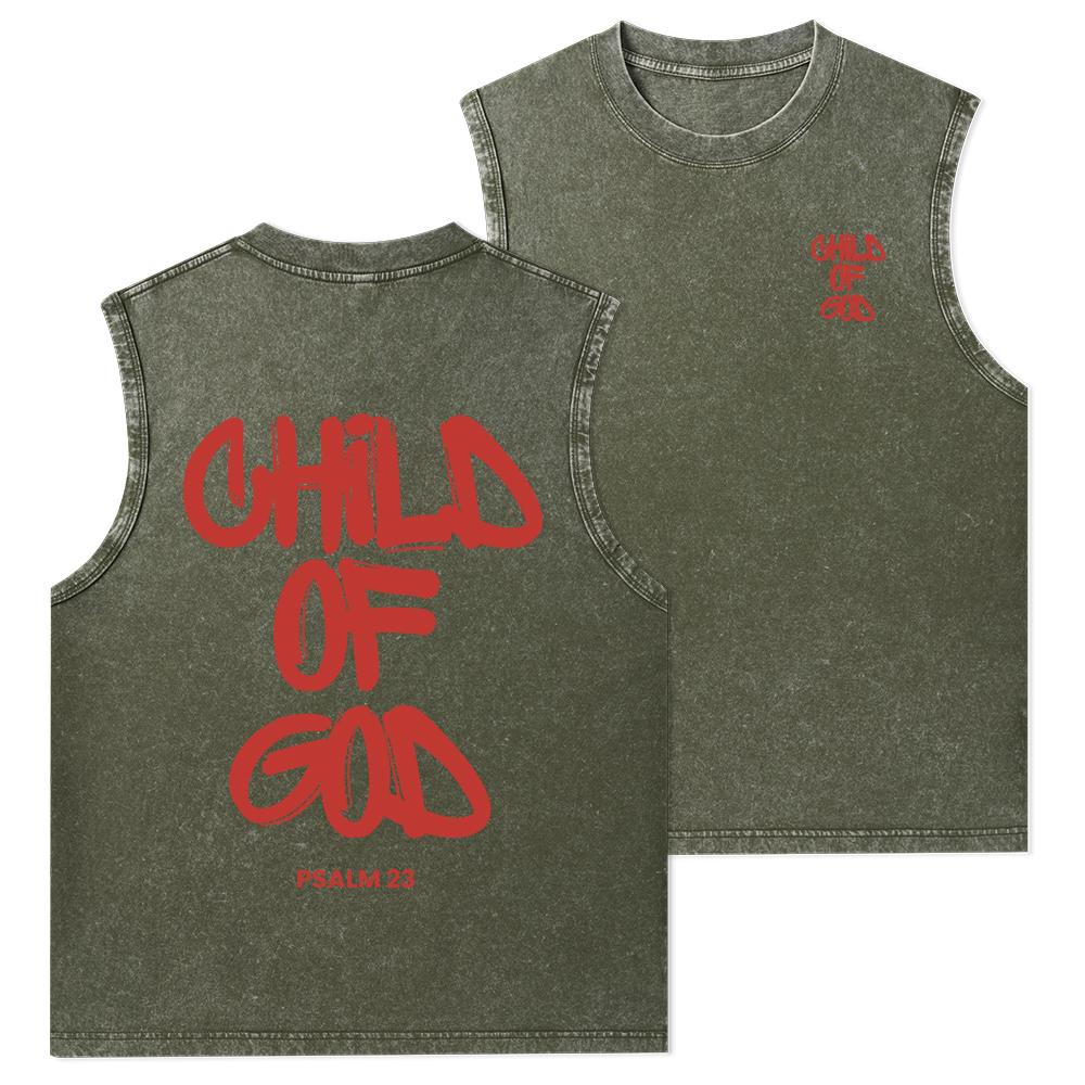 Child Of God Christian Washed Tank Top