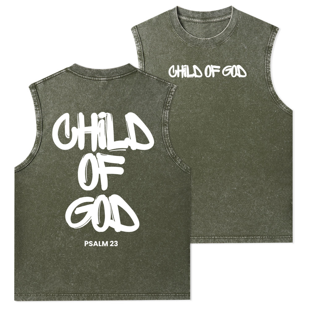 Child Of God Christian Washed Tank Top