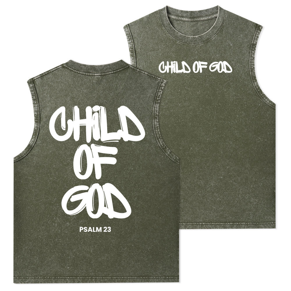 Child Of God Christian Washed Tank Top