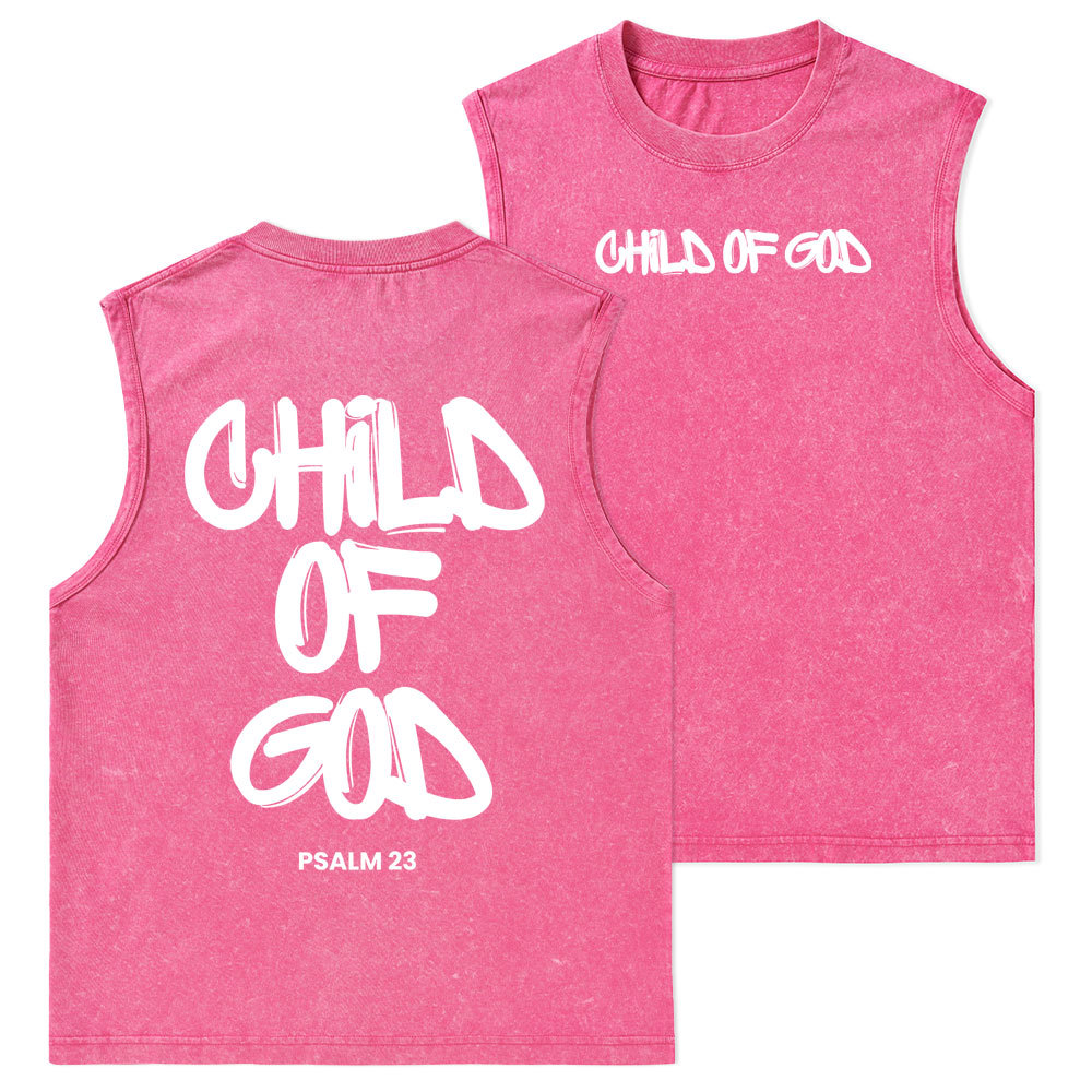 Child Of God Christian Washed Tank Top