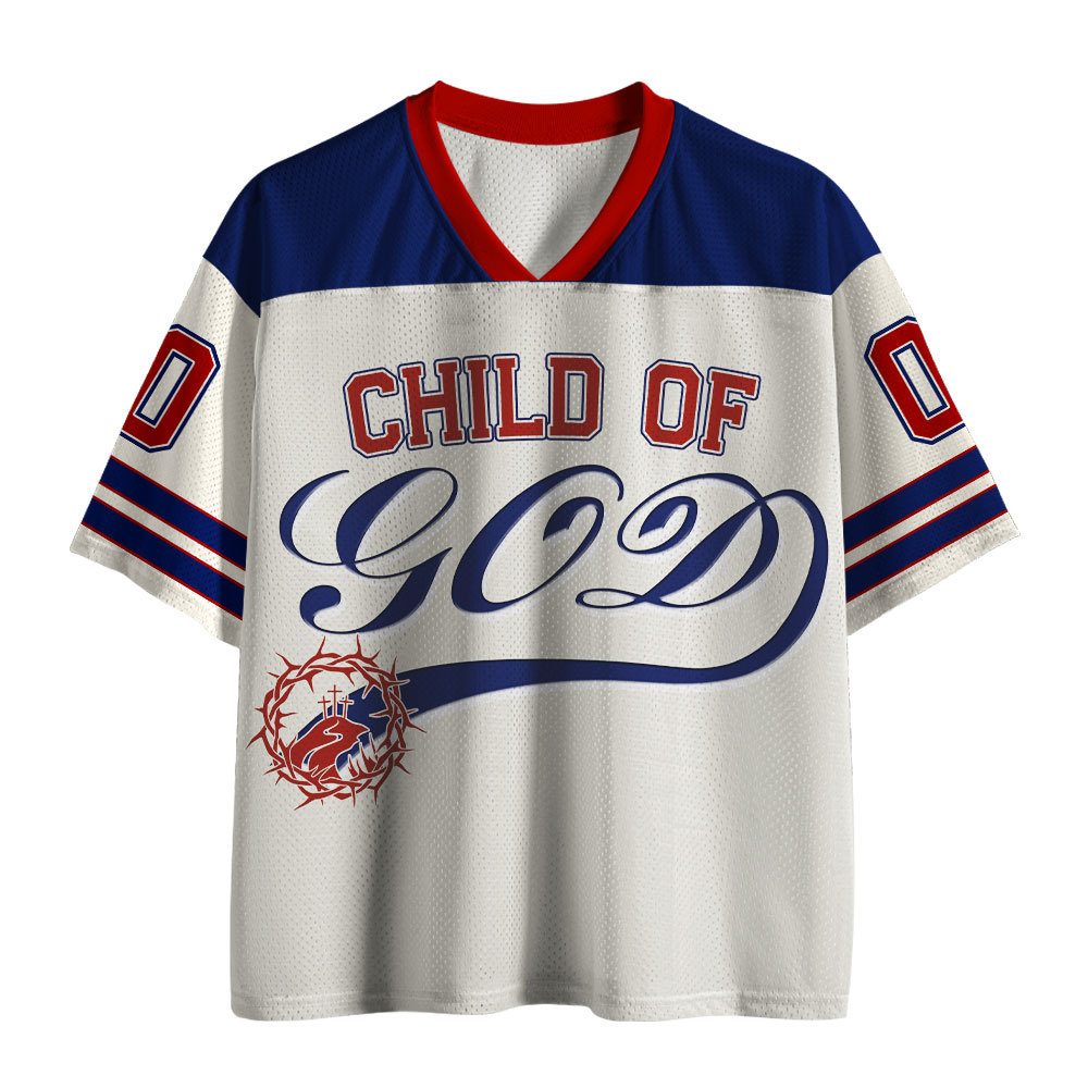 Child Of God Christian White Mesh Jersey