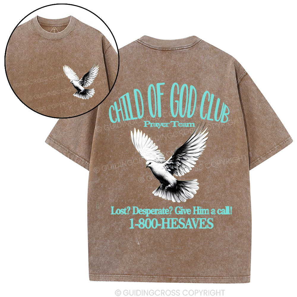 Child Of God Club Christian Washed T-Shrit