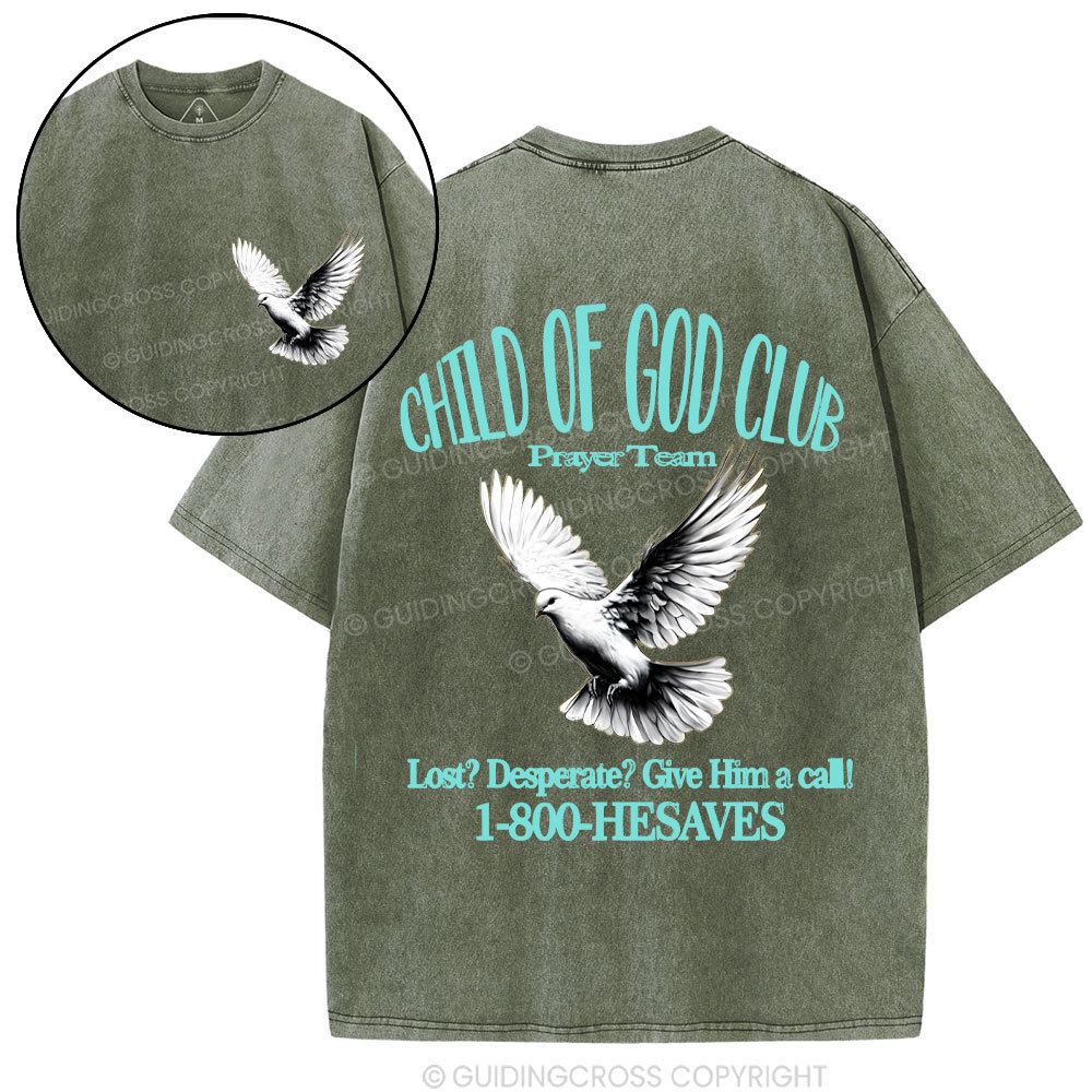 Child Of God Club Christian Washed T-Shrit