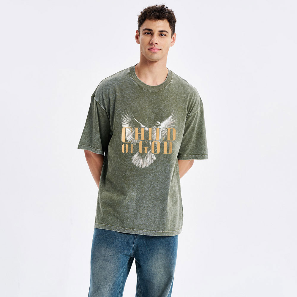 Child Of God Dove Christian Washed T-Shirt