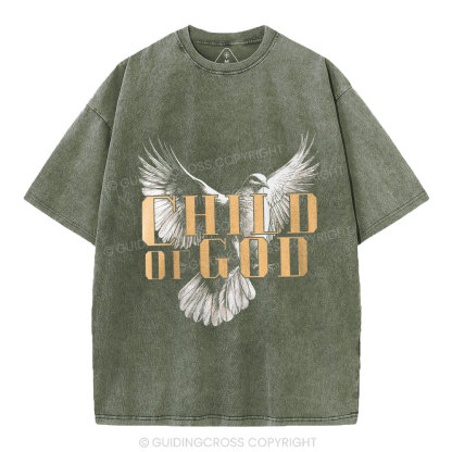 Child Of God Dove Christian Washed T-Shirt