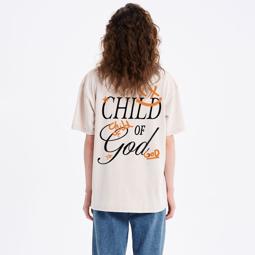 Child Of God Smileface Christian Washed T-Shirt