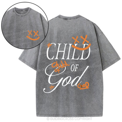 Child Of God Smileface Christian Washed T-Shirt