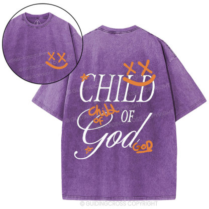 Child Of God Smileface Christian Washed T-Shirt