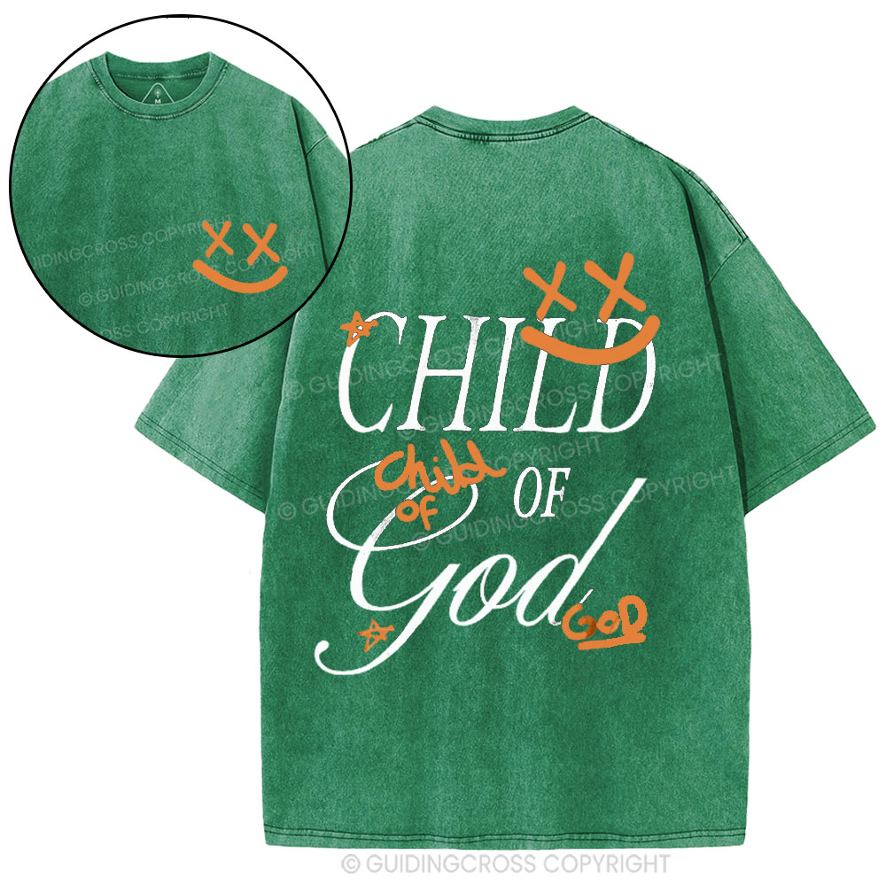 Child Of God Smileface Christian Washed T-Shirt