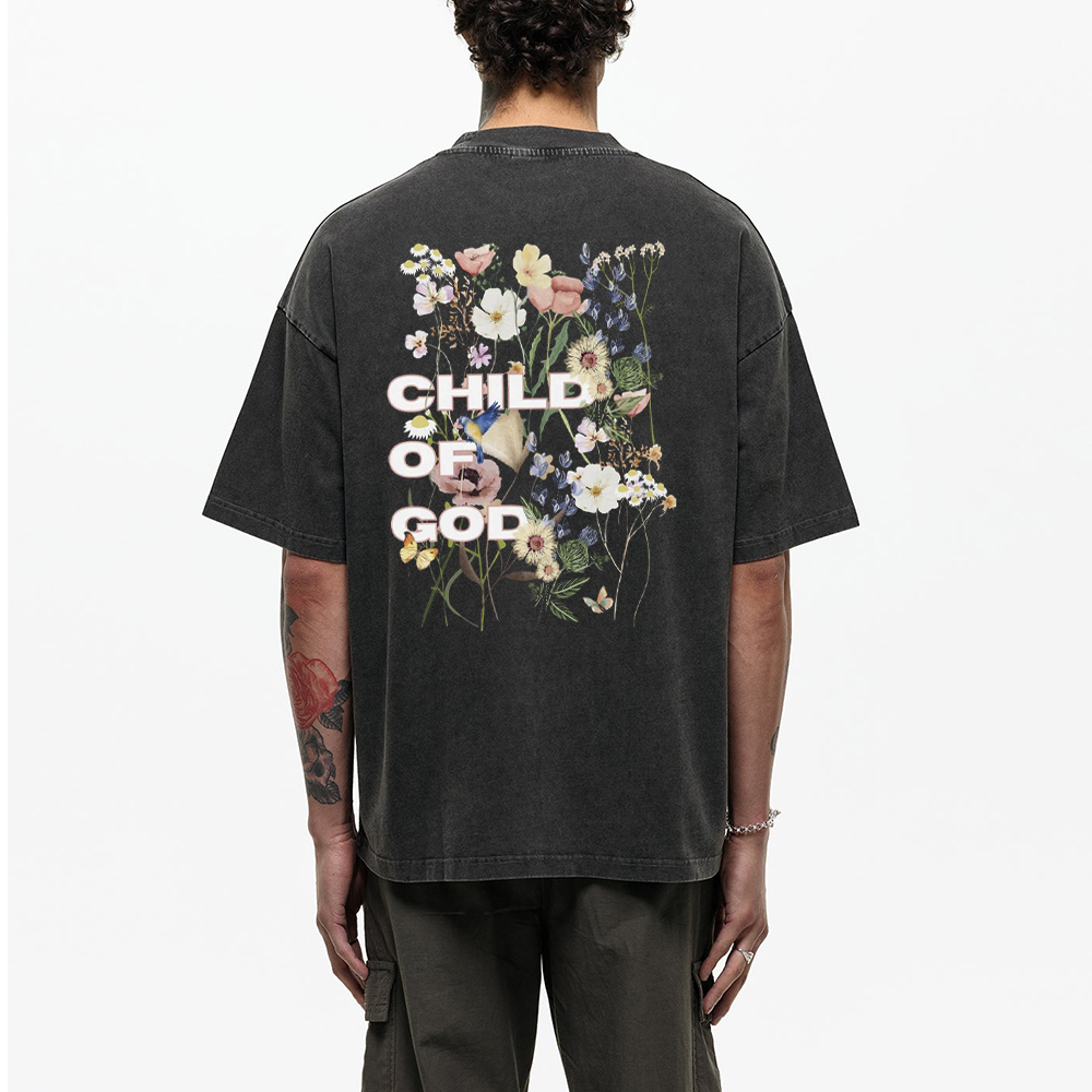 Child Of God Wildflowers Christian Washed T-Shirt