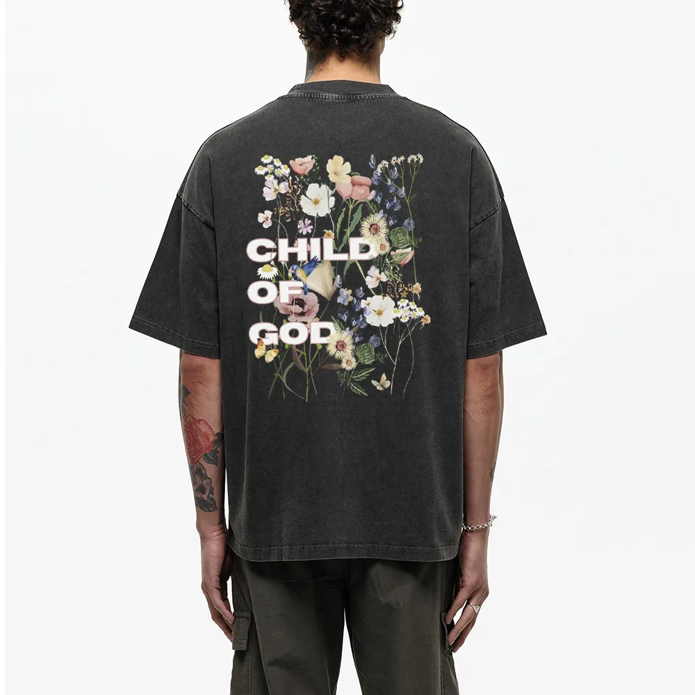 Child Of God Wildflowers Christian Washed T-Shirt