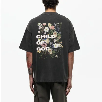 Child Of God Wildflowers Christian Washed T-Shirt