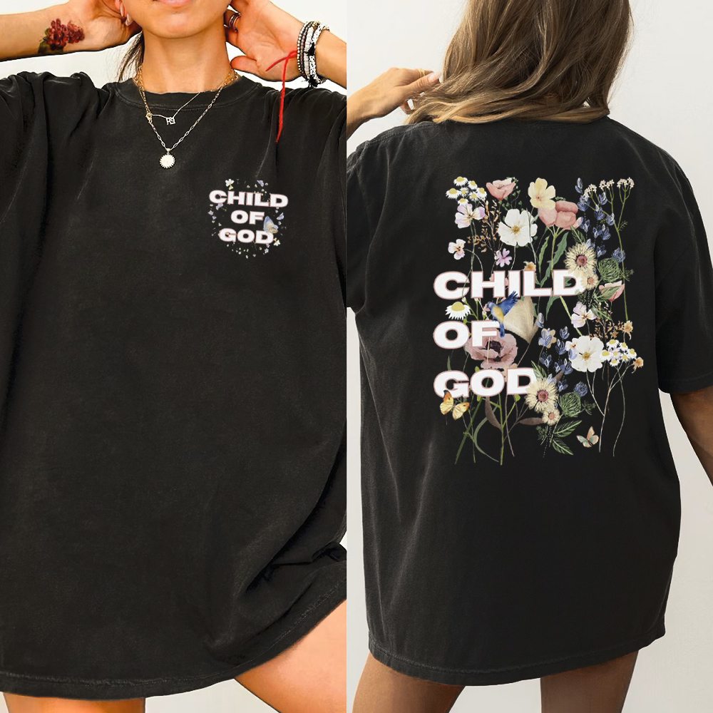 Child Of God Wildflowers Christian Washed T-Shirt