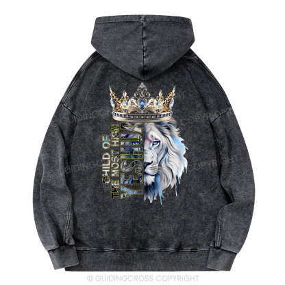 Child Of The Most High Lion Christian Washed Hoodie
