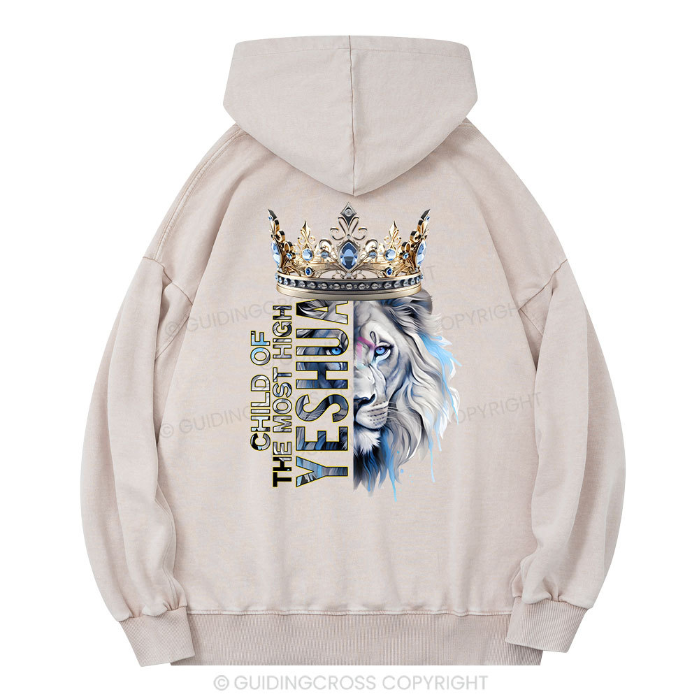 Child Of The Most High Lion Christian Washed Hoodie