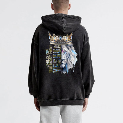 Child Of The Most High Lion Christian Washed Hoodie