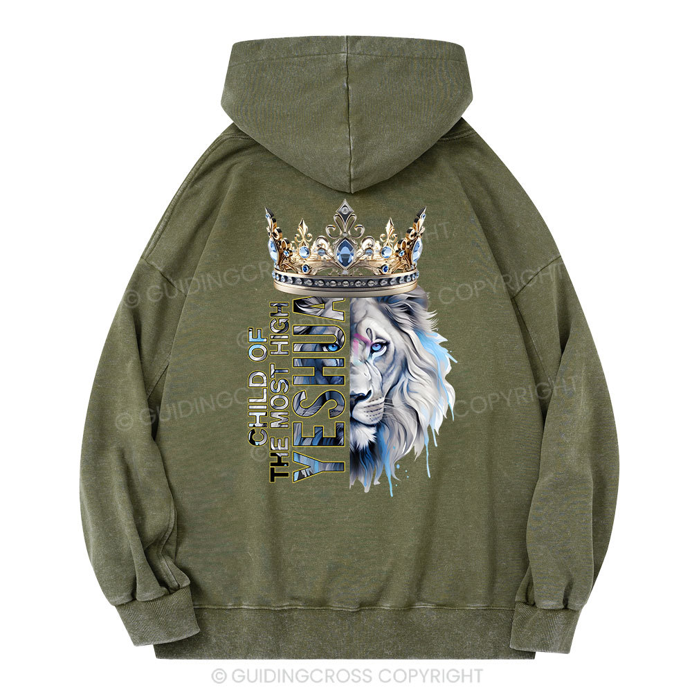 Child Of The Most High Lion Christian Washed Hoodie