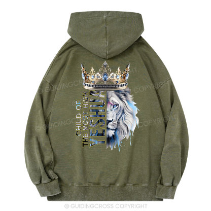 Child Of The Most High Lion Christian Washed Hoodie
