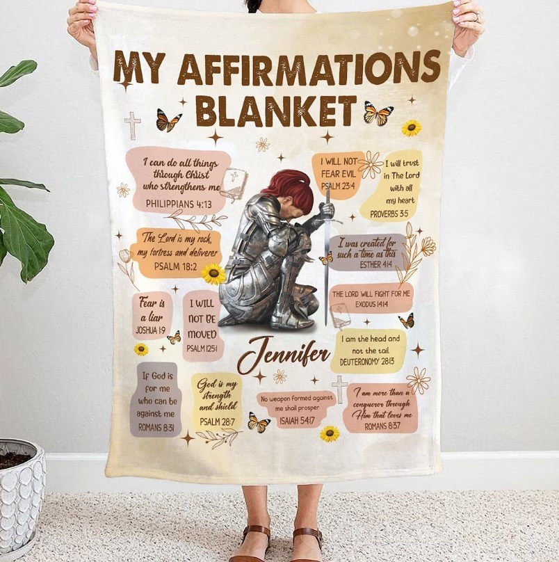 Personalized Child Of God Warrior Christian Blanket