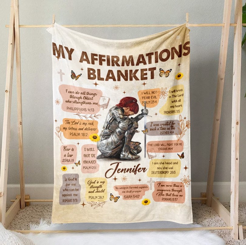 Personalized Child Of God Warrior Christian Blanket