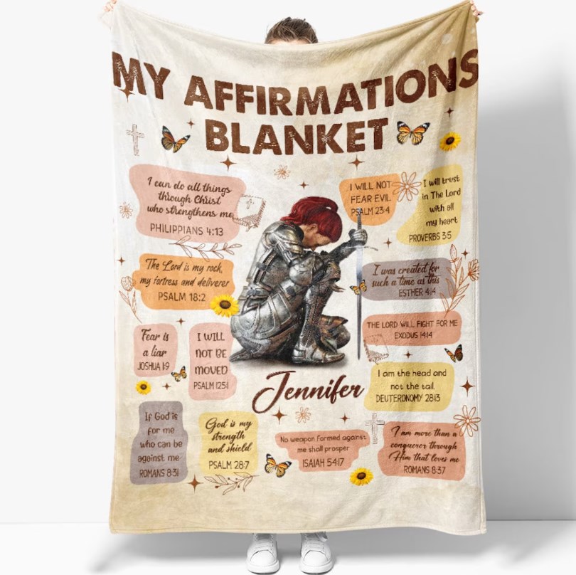 Personalized Child Of God Warrior Christian Blanket