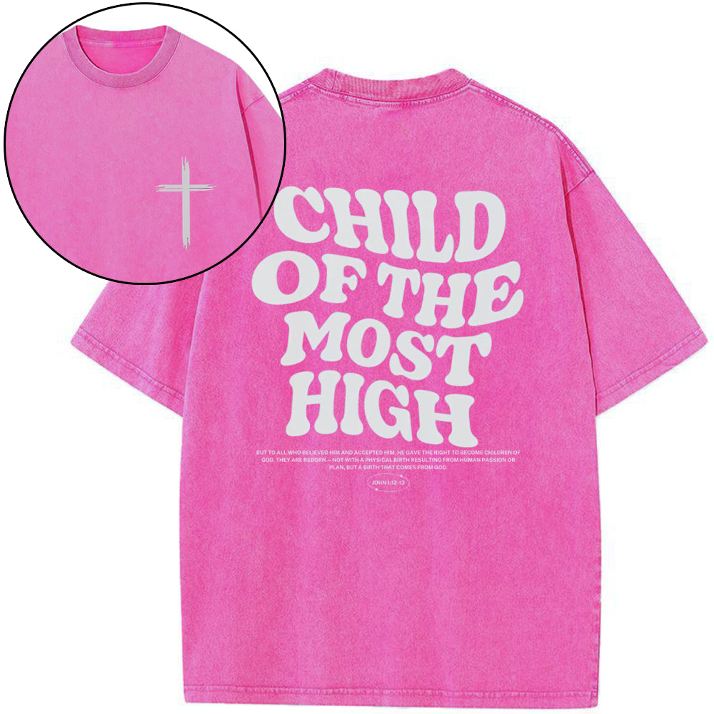 Child of the Most High Christian Washed T-Shirt