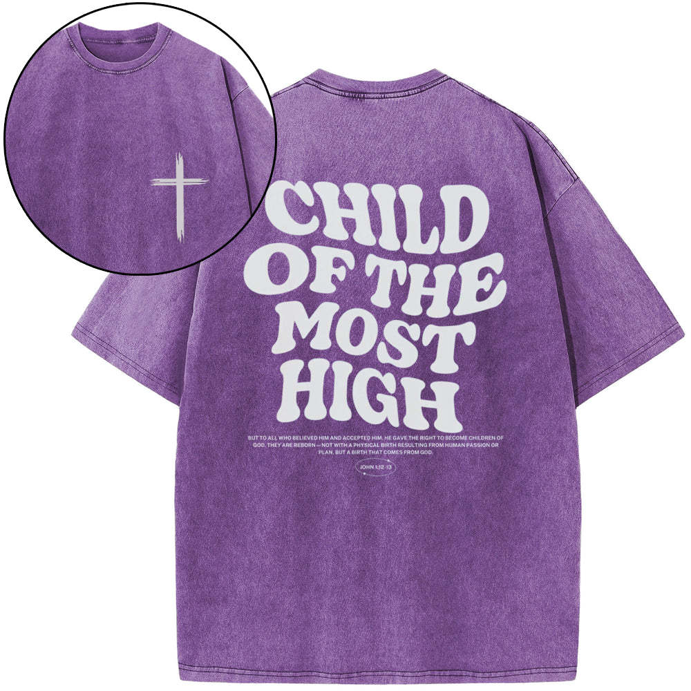 Child of the Most High Christian Washed T-Shirt