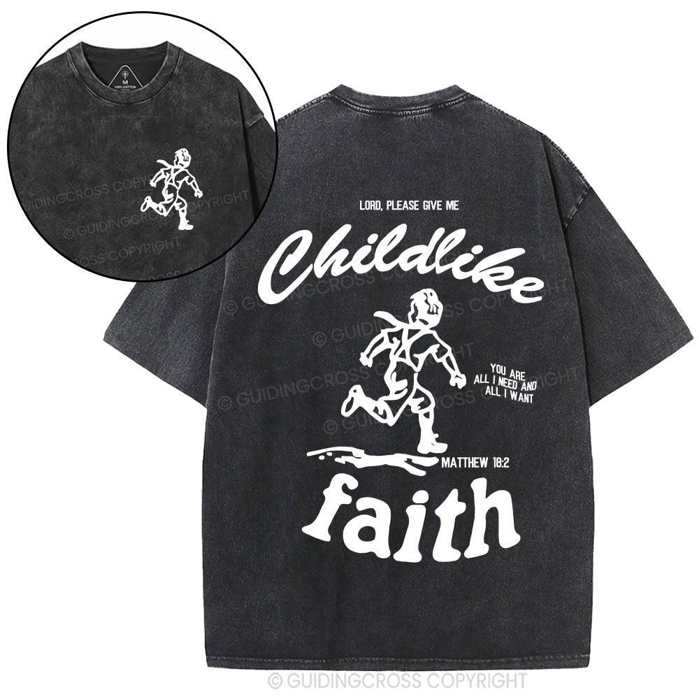 Childlike Faith Christian Washed T-Shirt