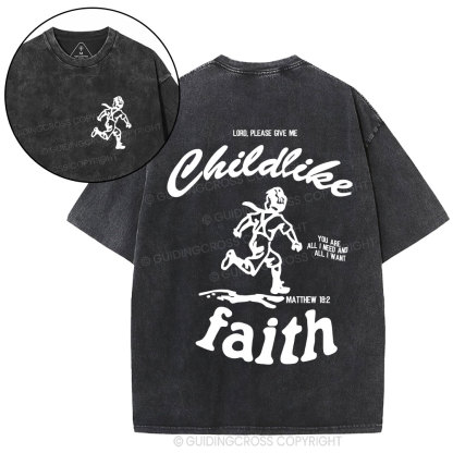 Childlike Faith Christian Washed T-Shirt