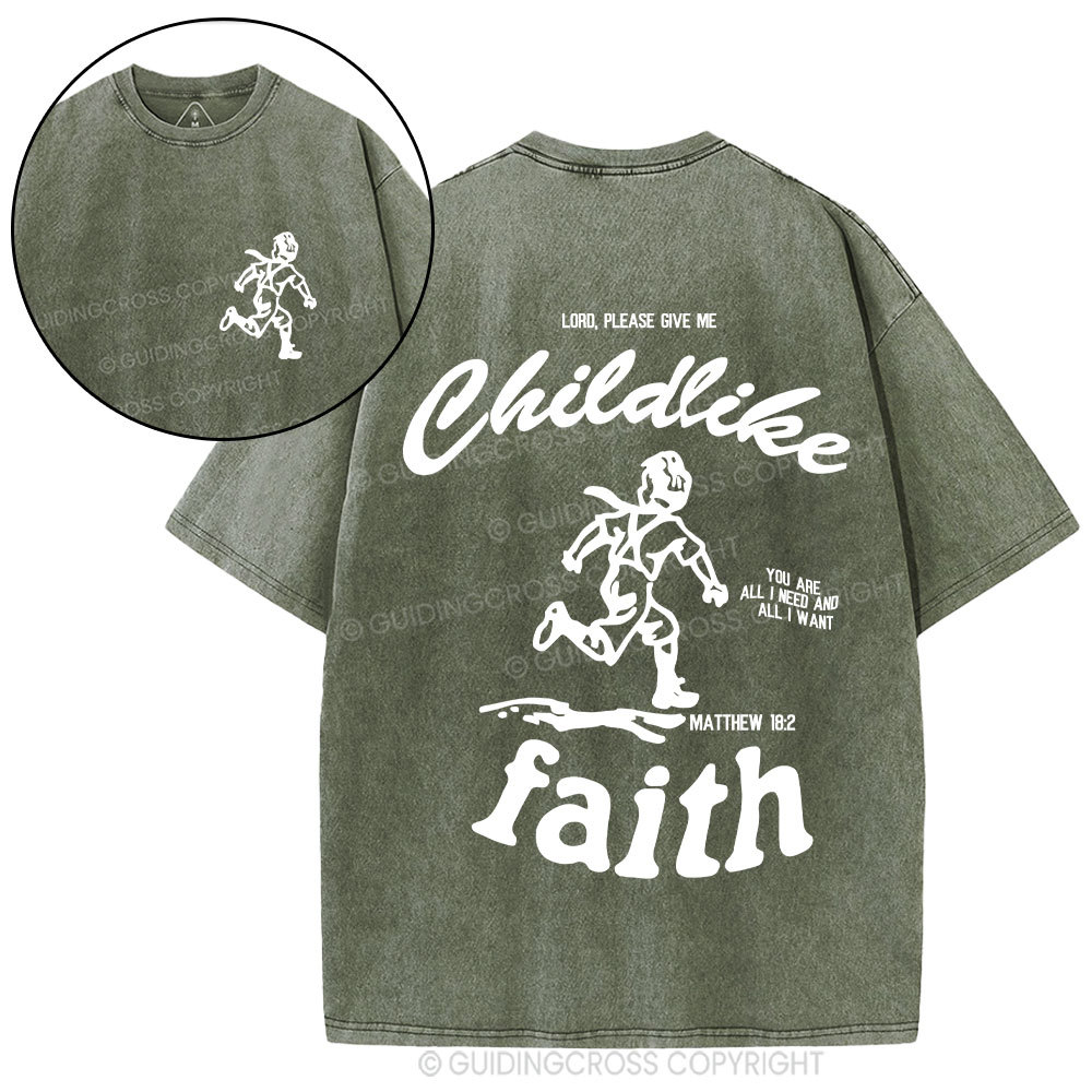 Childlike Faith Christian Washed T-Shirt