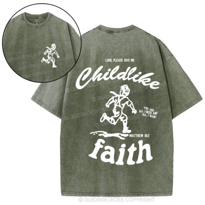 Childlike Faith Christian Washed T-Shirt