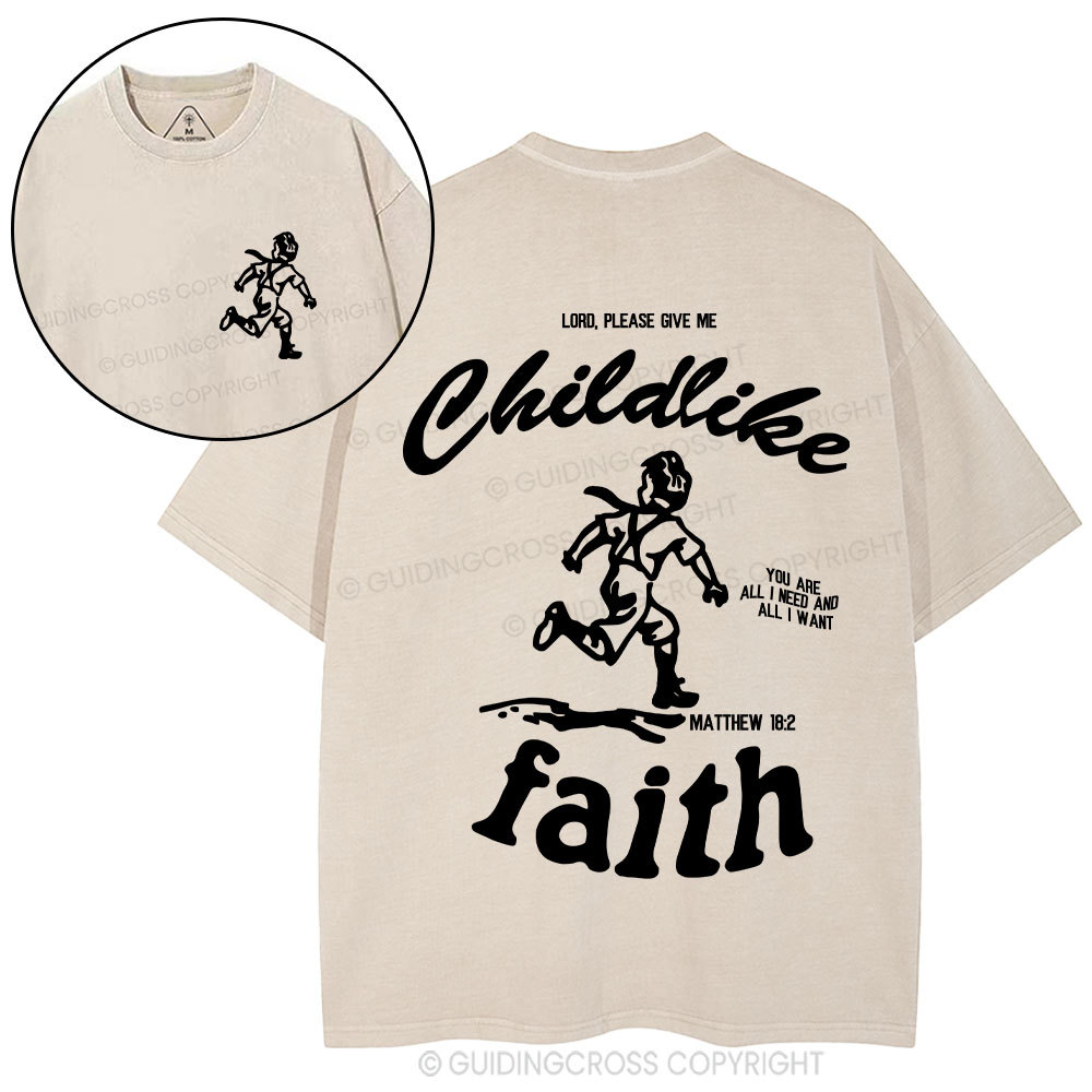 Childlike Faith Christian Washed T-Shirt
