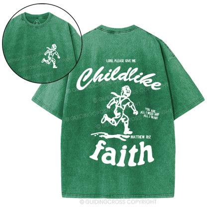 Childlike Faith Christian Washed T-Shirt